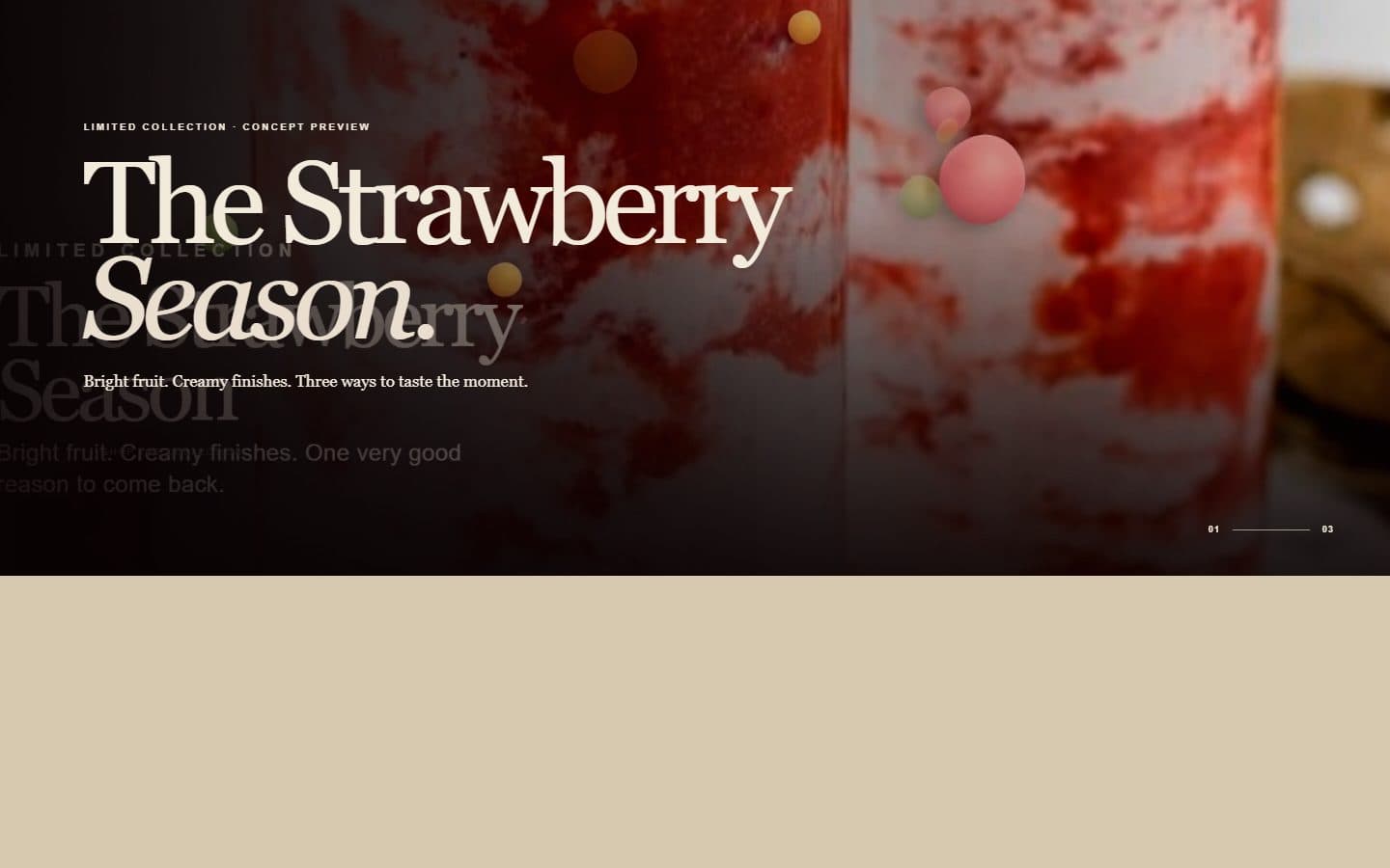Four Seasons Tea Cafe desktop menu and flavor discovery presentation