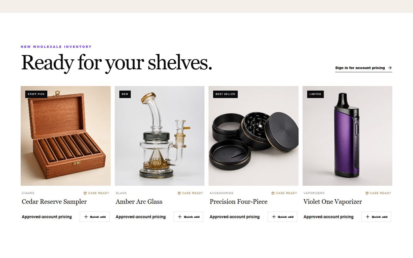 KK Smoke desktop inventory and wholesale presentation